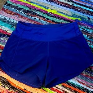 Blue lululemon speed up shorts